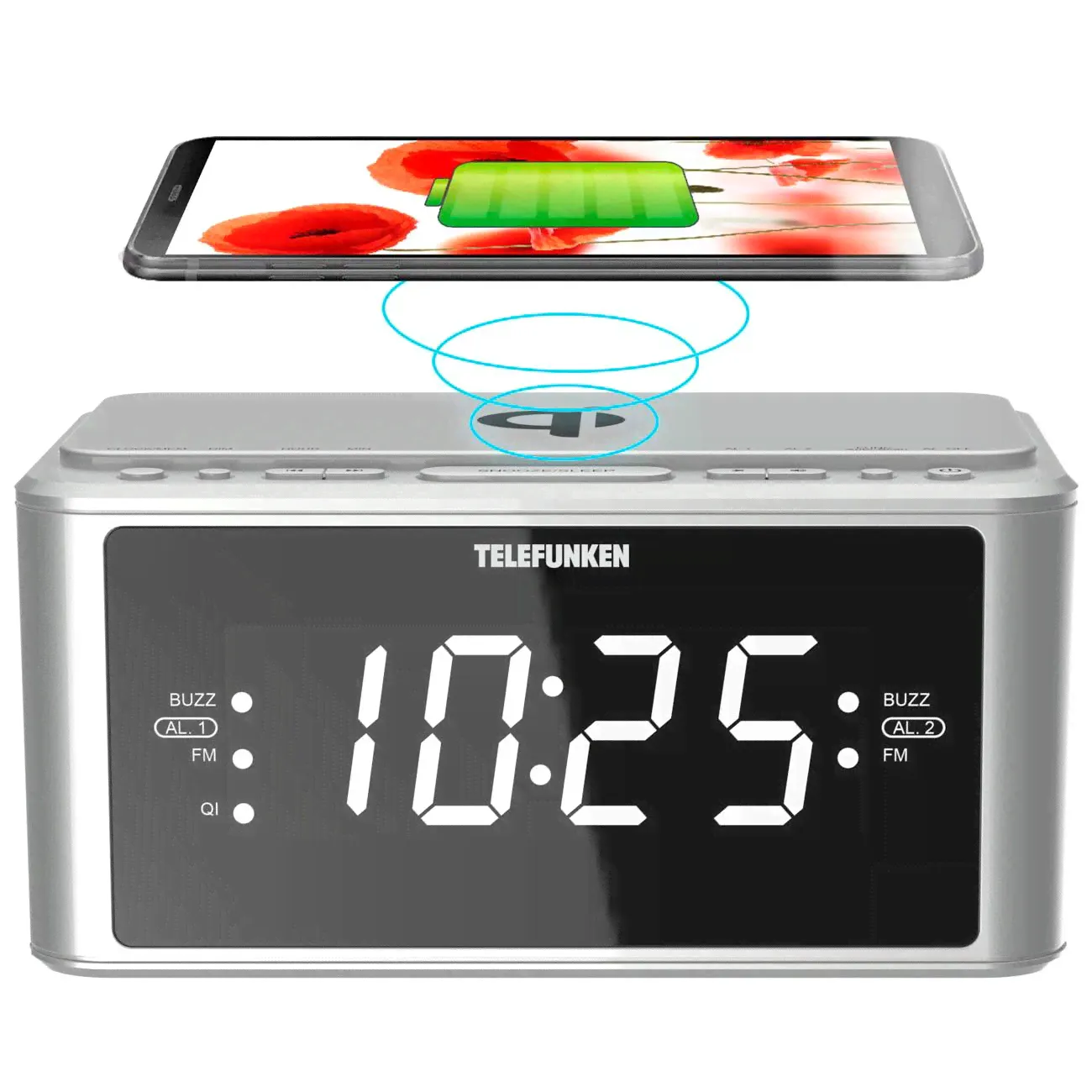 Telefunken Радио-часы TF-1595U Silver