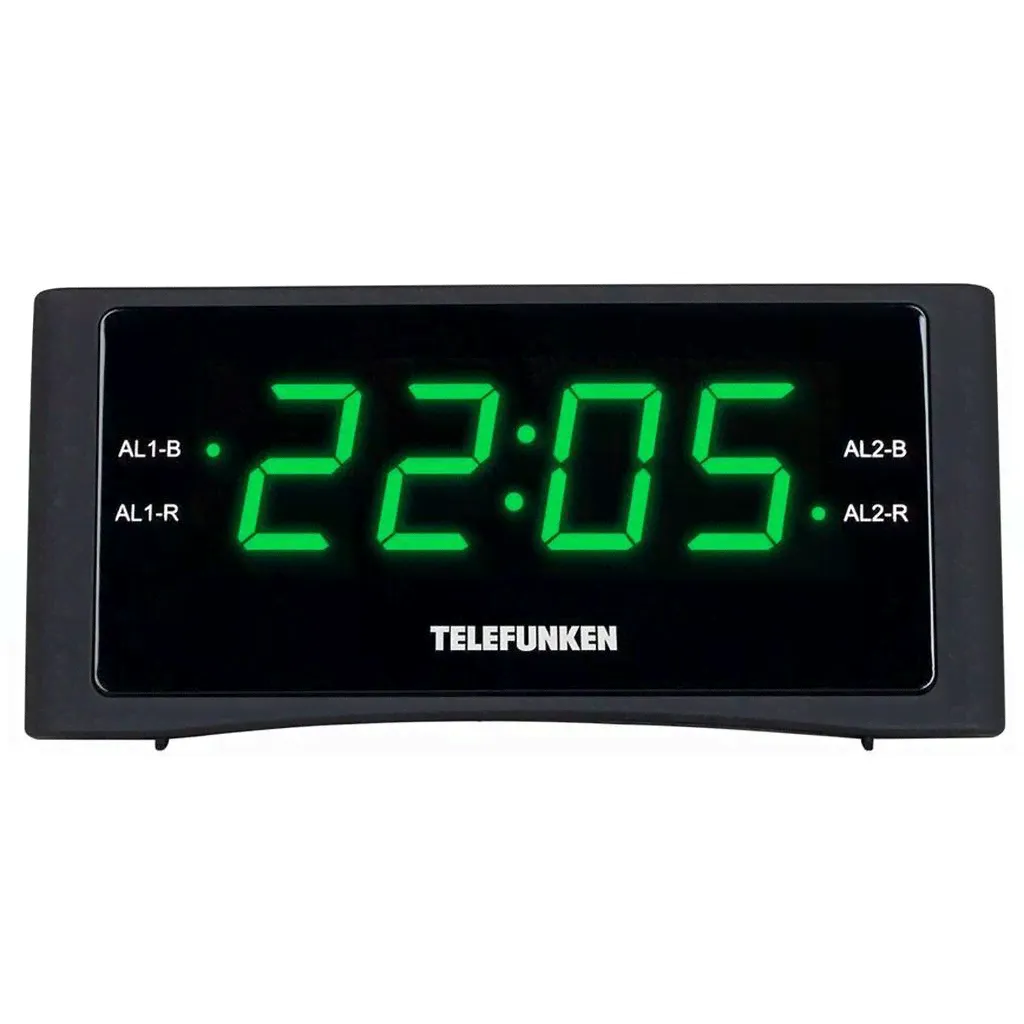 Радиочасы Telefunken TF-1712U черный/зеленый
