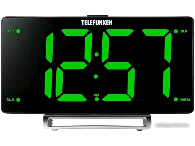 Радиобудильник Telefunken TF-1711U черный с зеленым