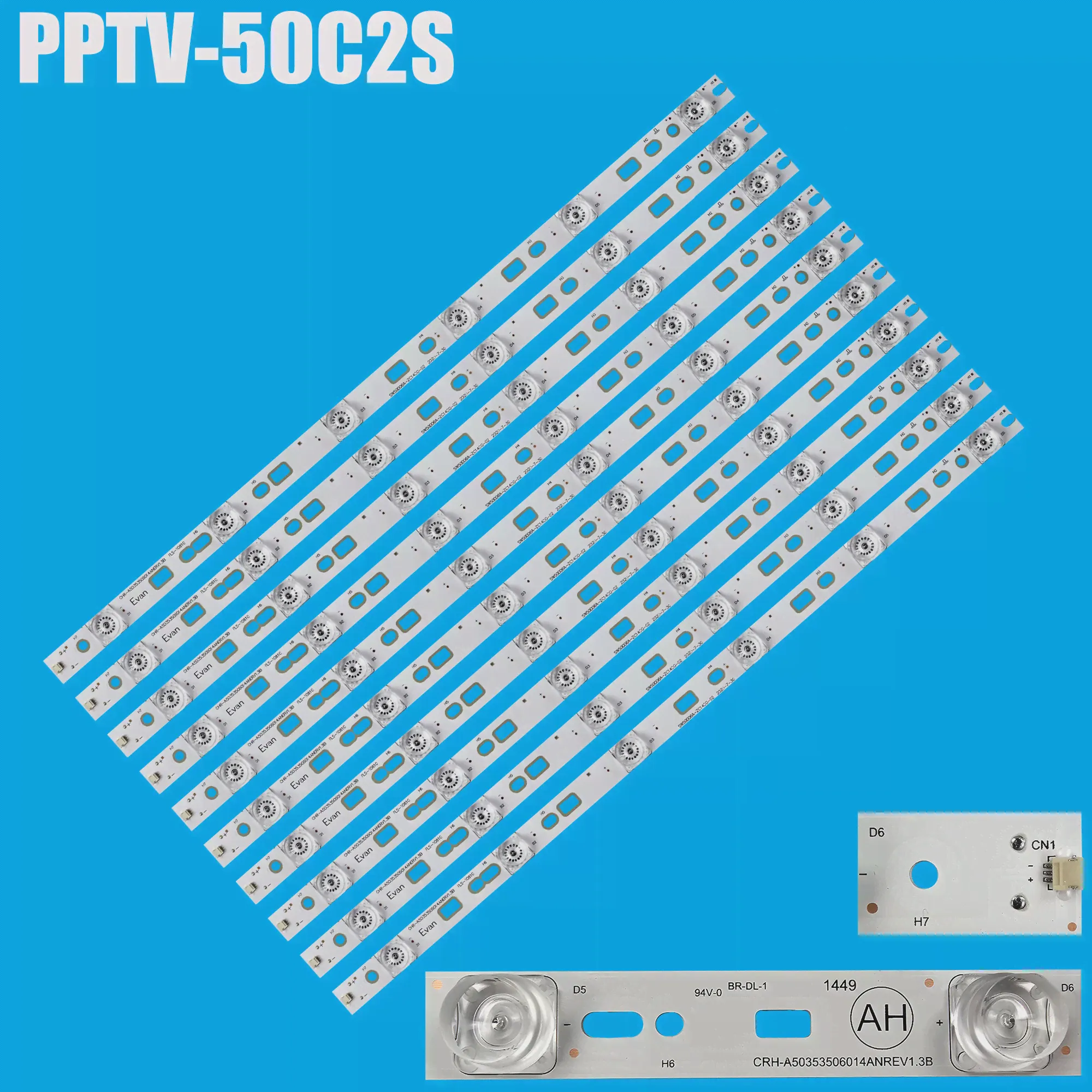 Светодиодная лента подсветки для Telefunken TF-LED50S13T2 SW500M05 50S9 K50 K50JPPTV-50C2S CRH-A503535060151 SW50D06A-ZC14CG-02 (art.: 3920c5de5f576)-1