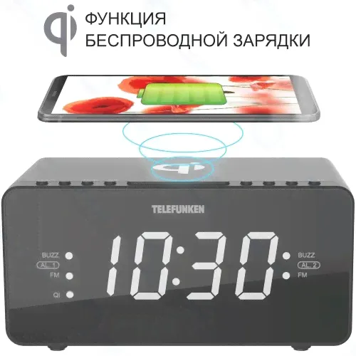 Часы с радио Telefunken TF-1594U Black-0