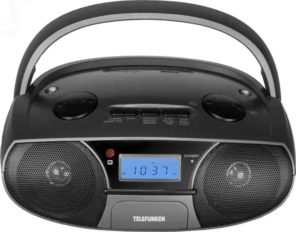 Аудиомагнитола Telefunken TF-SRP3446 черный 3Вт/MP3/FM(dig)/USB/SD-0