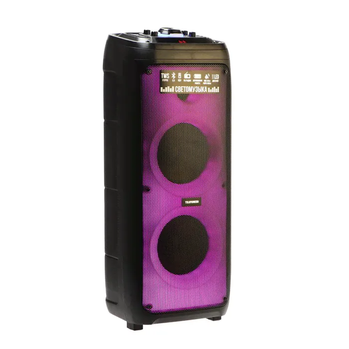 Портативная колонка Telefunken TF-MS3303, 90 Вт, 5000 мАч, TWS, AUX, FM, дисплей, подсветка-0