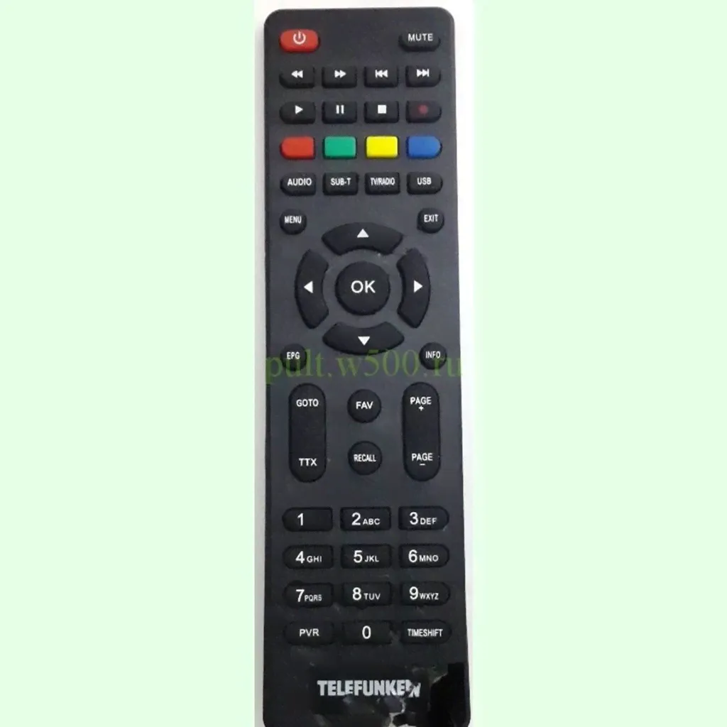 Пульт TELEFUNKEN TF-DVBT215 ( DVB-T2 ) аналог