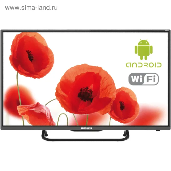 Телевизор Telefunken TF-LED32S70T2S, 32", 1366x768, DVB-T2, 2xHDMI, 2xUSB, SmartTV, черный