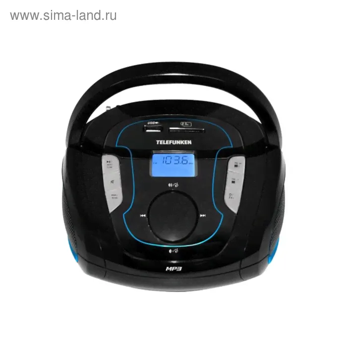 Бумбокс Telefunken TF-SRP3471B, MP3, FM, USB, SD3, BT, цвет черно-синий-0
