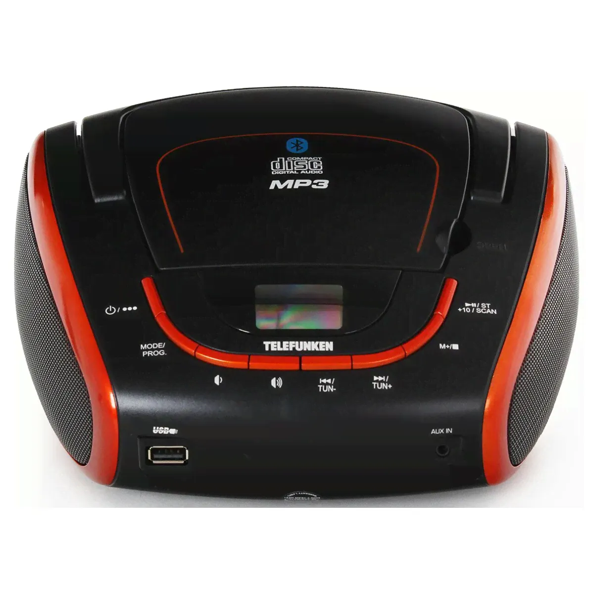 TELEFUNKEN Проигрыватель CD/MP3/USB/Bluetooth. Telefunken TF-CSRP3493B (черный с красным) отзывы