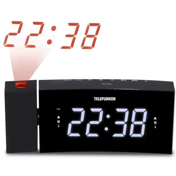 Радио-часы Telefunken TF-1568U Black/White