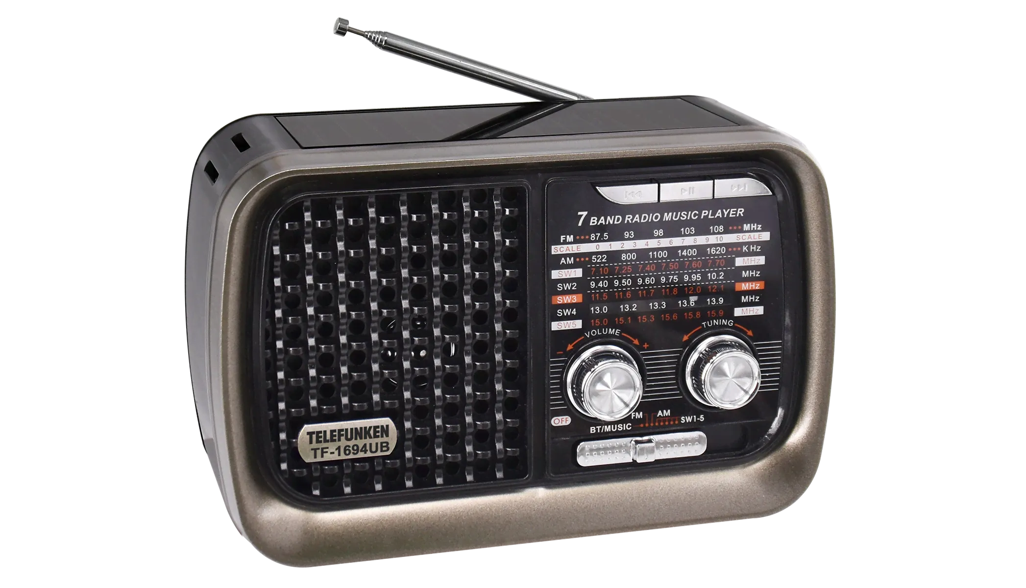 Радиоприемник Telefunken TF-1694UB Brown, Черный, TF-1694UB-0