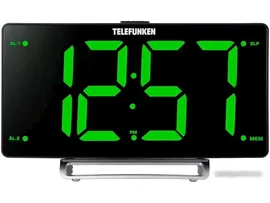 Радиобудильник Telefunken TF-1711U черный с зеленым