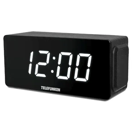 Радио-часы Telefunken TF-1566U Black Wood/White-0