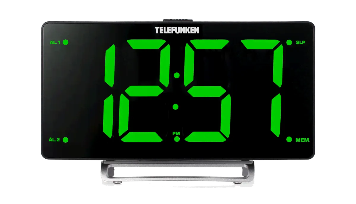 Радио,Часы,Приемник Telefunken TF-1711 (blak/green) радиочасы-0