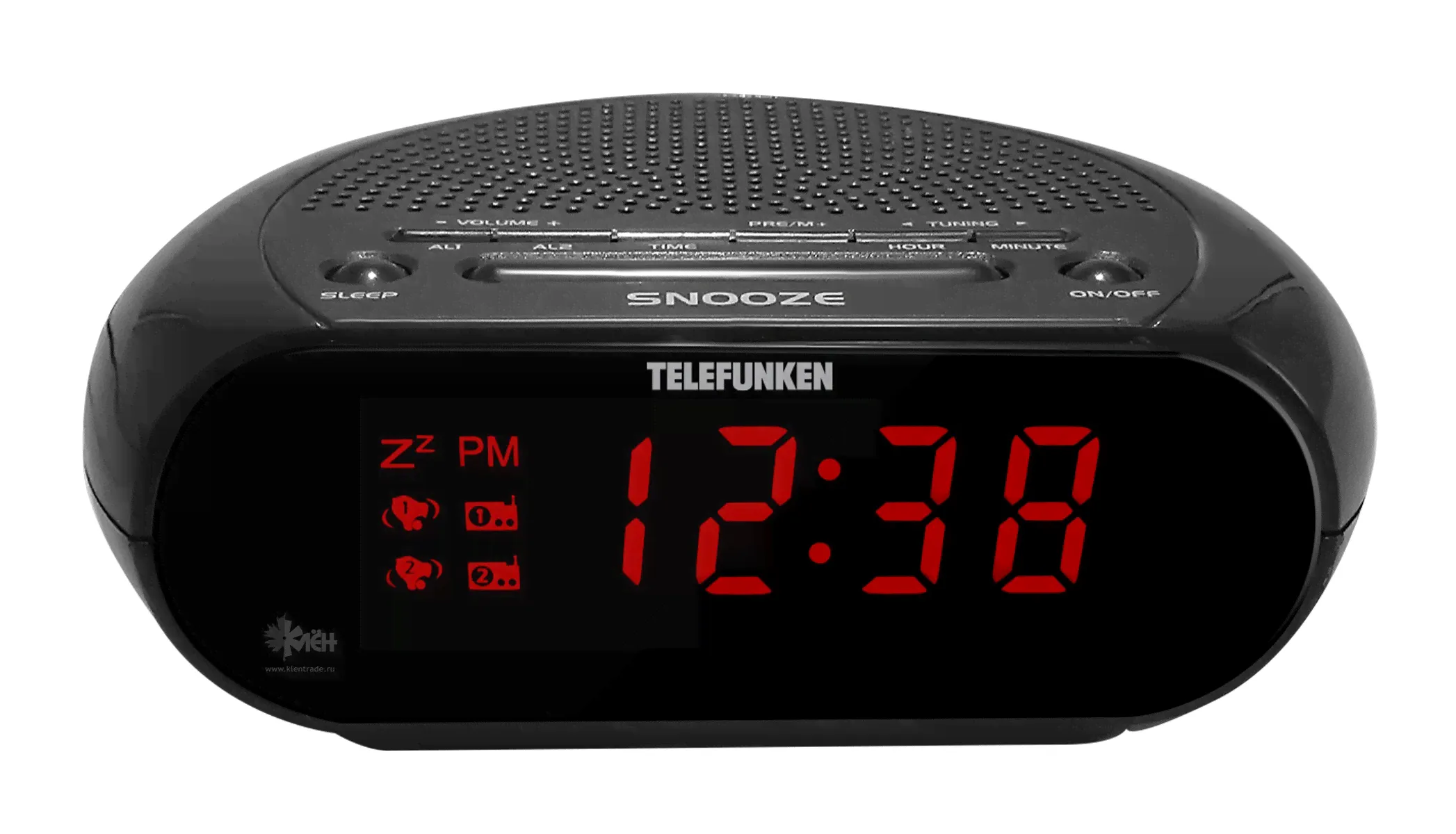 Радиочасы TELEFUNKEN TF-1706 черн/красн